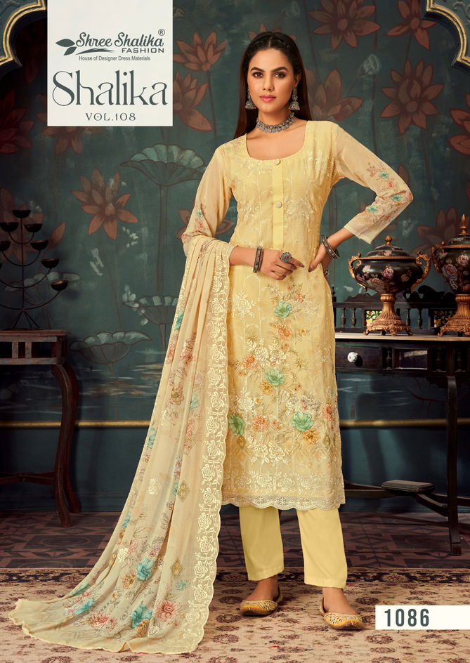 Shree Shalika Vol 108 Embroidery Printed Georgette Suits Wholesale Online
